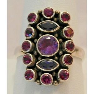 NICKY BUTLER STERLING SILVER 925 Multi Gemstone RING- SIZE 101/2